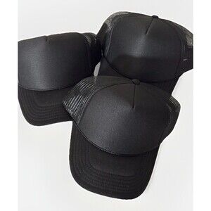 Lot of 3 Otto Trucker Hats – Black Foam Front Mesh Snapback Cap - New Never Worn
